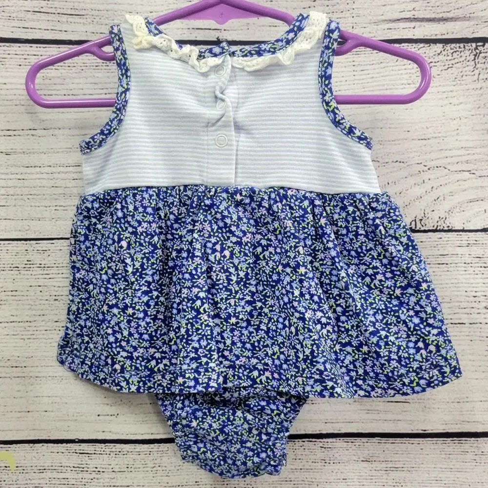 Laura Ashley‎ Baby Infant Dress Onesie Blue Size 0-3 Months
